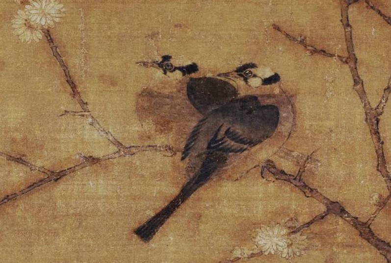 宋徽宗「蠟梅山禽圖」藉白頭翁代表婚姻白首偕老。.jpg