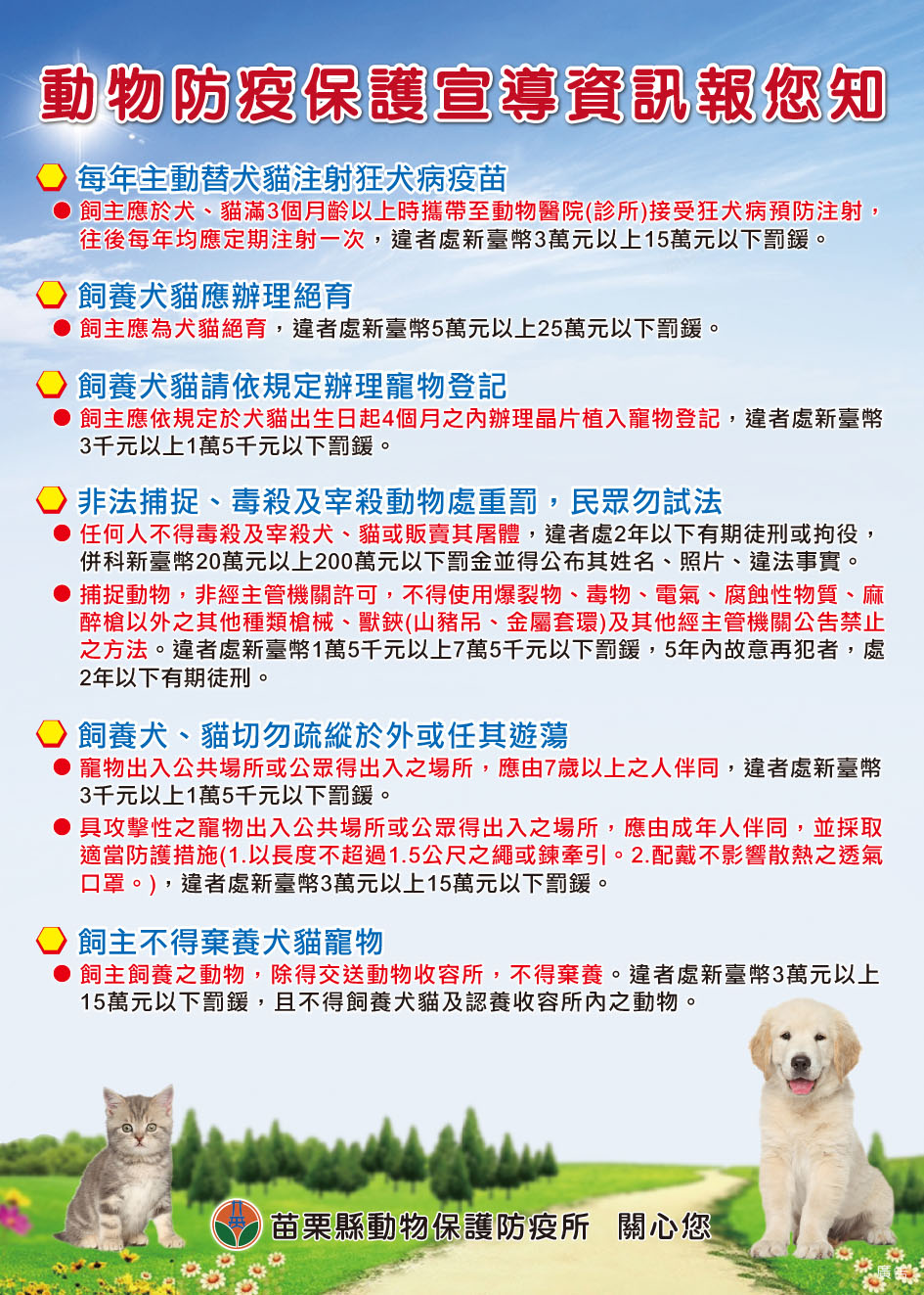 飼主責任不可少，苗栗縣呼籲機車載運寵物應做好防護措施，以防止意外發生 圖片集錦，共 3 張