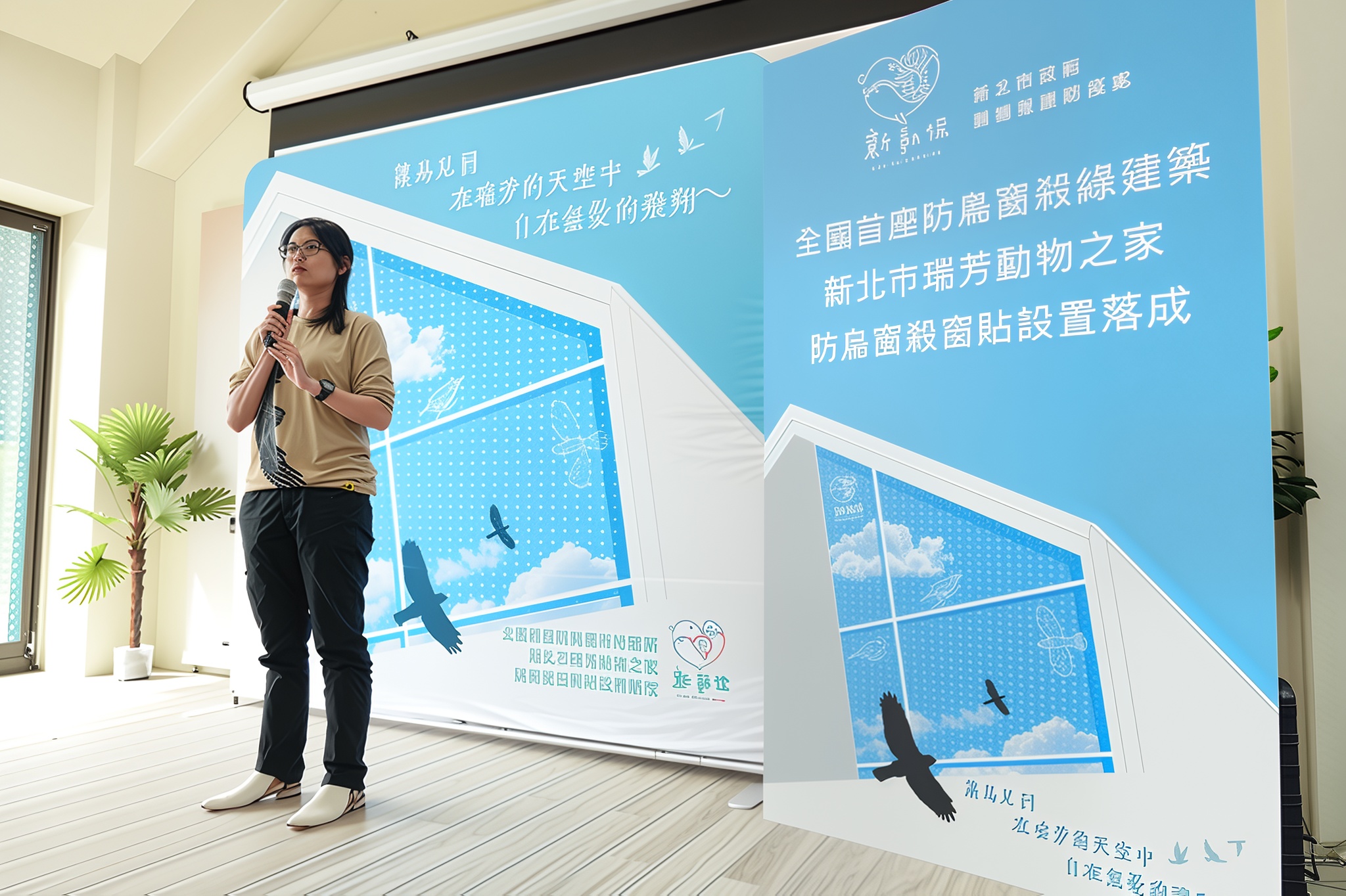 100周年世界動物日，新北打造全國首座防鳥窗殺綠建築  圖片集錦，共 7 張