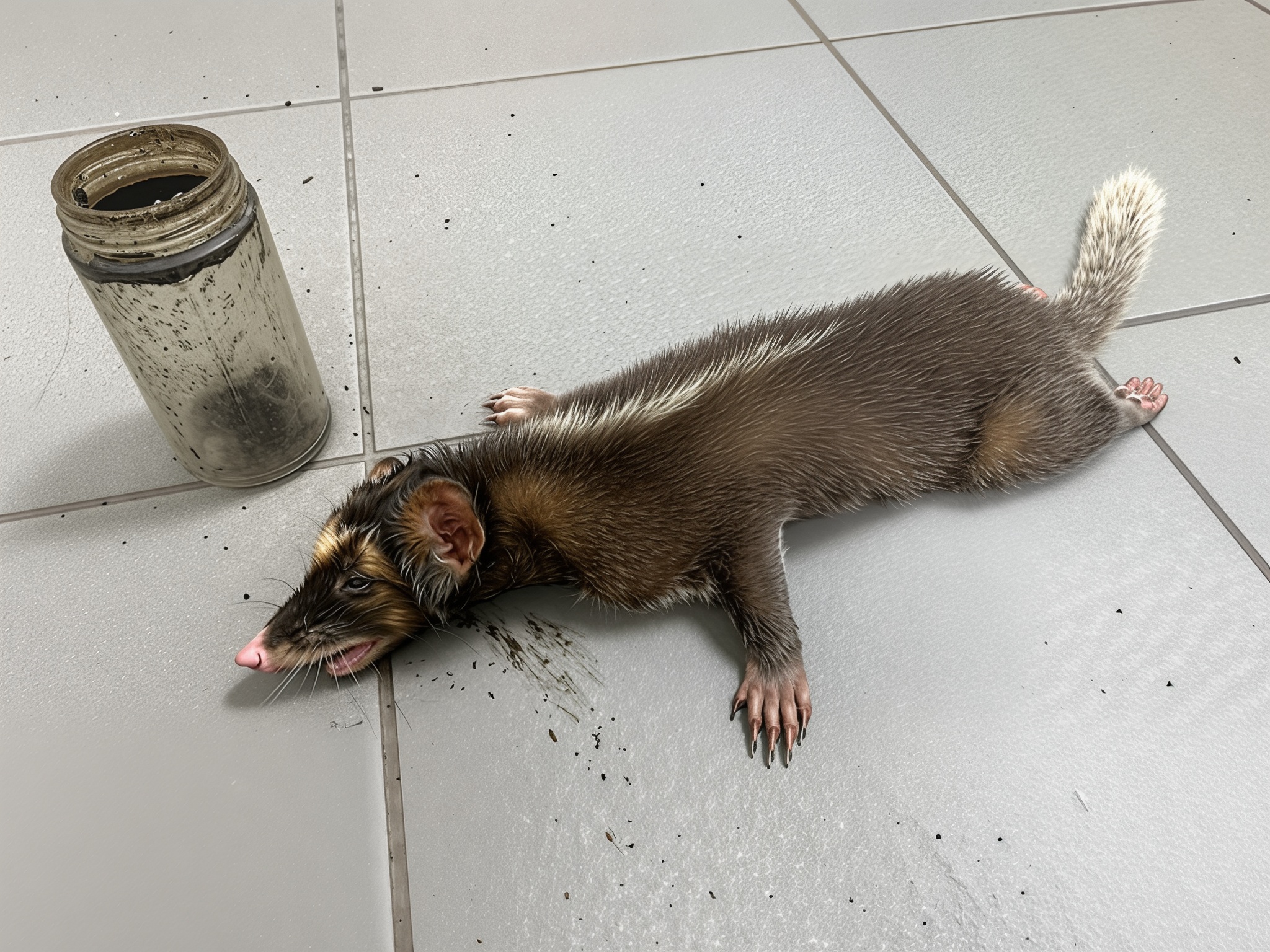 新北鼬獾頭卡玻璃罐險窒息　動保處獸醫急救助野放 圖片集錦，共 6 張