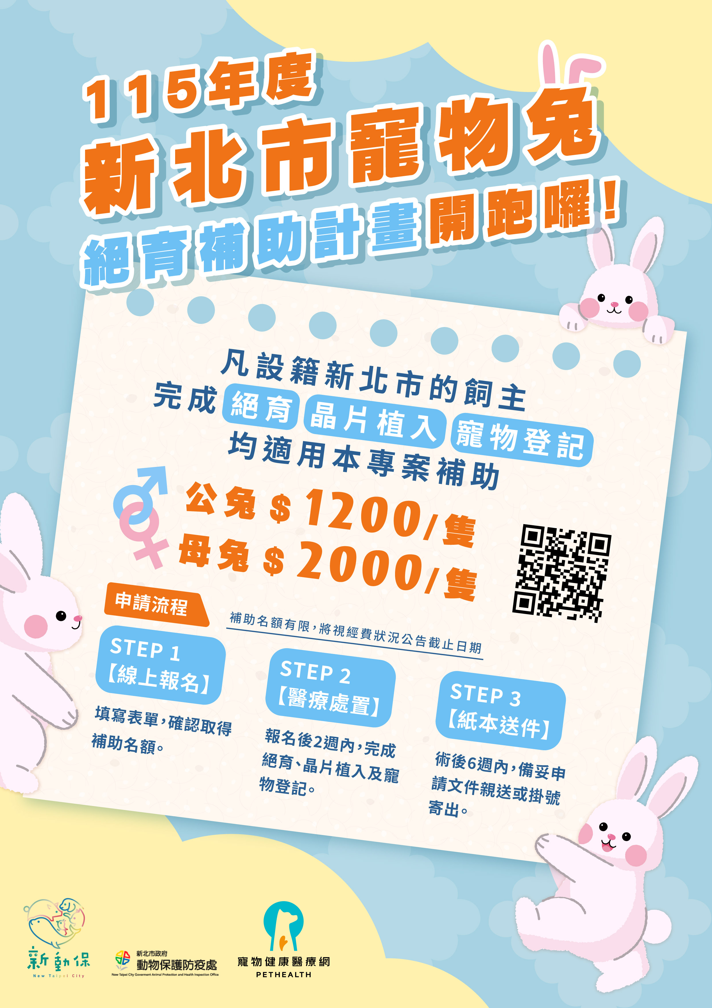新北寵物兔絕育補助協助飼主分擔絕育手術醫療費用，降低飼養負擔.jpg